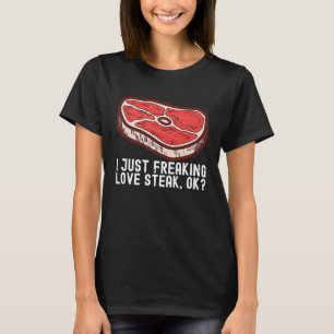 Camiseta Eu Apenas Amo Bife Carne Crua De Boi Comida Carne