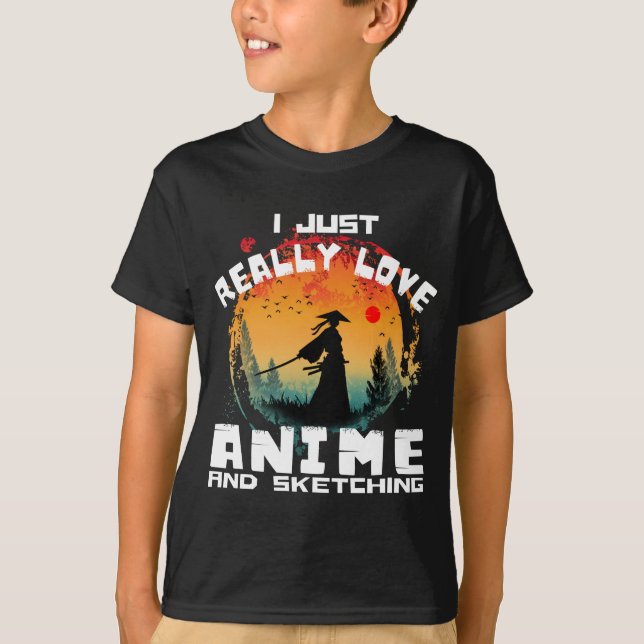 Camiseta eu apenas amo muito anime e desenho (Frente)