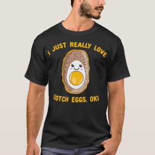 Camiseta Eu Apenas Amo Muito Ovos Escoceses Ok Kawaii Ovo E