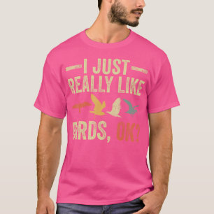 Camiseta Eu Apenas Gosto Muito De Pássaros Fotógrafos De Pá