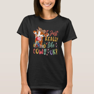 Camiseta Eu Apenas Gosto Muito de Vacas Gravata Borboleta F