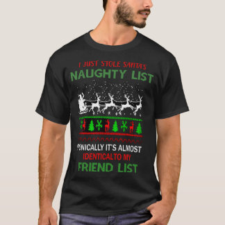 Camiseta Eu Apenas Roubei A Lista Maldita De Santas Ironica