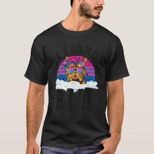 Camiseta Eu Apoio a Bandeira do Orgulho Bissexual do Gato A