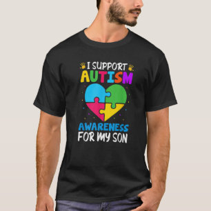 Camiseta Eu Apoio a Conscientização do Autismo Pelo Meu Fil