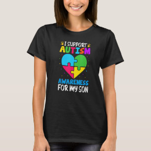 Camiseta Eu Apoio a Conscientização do Autismo Pelo Meu Fil