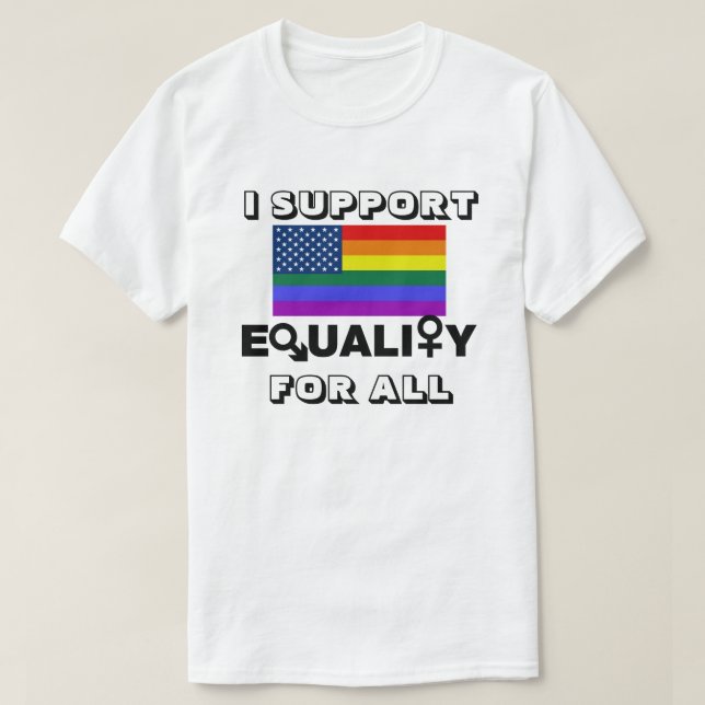 CAMISETA EU APOIO A IGUALDADE PARA TODOS (Frente do Design)