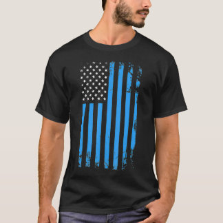 CAMISETA EU APOIO A POLÍCIA BLUE USA FLAG