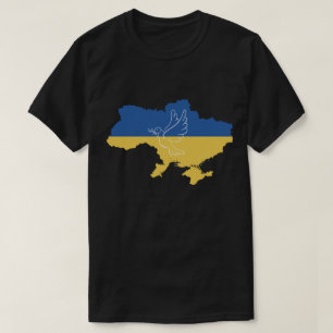 Camiseta Eu Apoio a Pomba da Paz Ucrânia Mulheres Pro-Ucrân