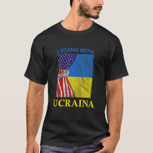 Camiseta Eu apoio a Ucrânia americano ucraniano