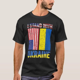 Camiseta Eu apoio a Ucrânia americano ucraniano