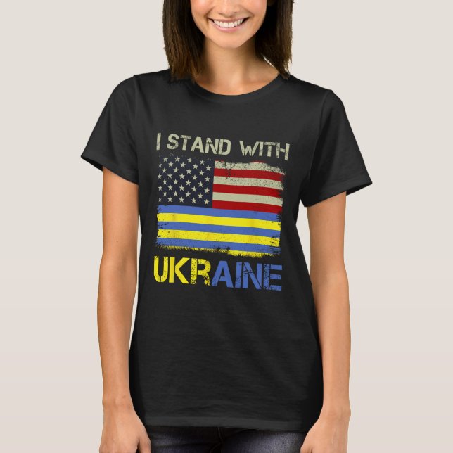 Camiseta Eu Apoio a Ucrânia Apoie a Ucrânia  (Frente)