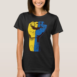 Camiseta Eu Apoio a Ucrânia Bandeira Ucraniana Punho Ucrâni