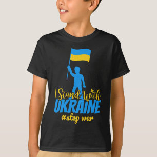 Camiseta Eu Apoio a Ucrânia Faça Paz Pare a Guerra Apoie S