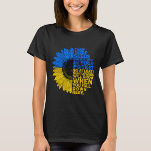 Camiseta Eu Apoio A Ucrânia Girassol Bandeira Da Ucrânia Su