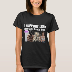 Camiseta Eu Apoio Bandas de Armas Lean LGBT Thots. Acrônimo