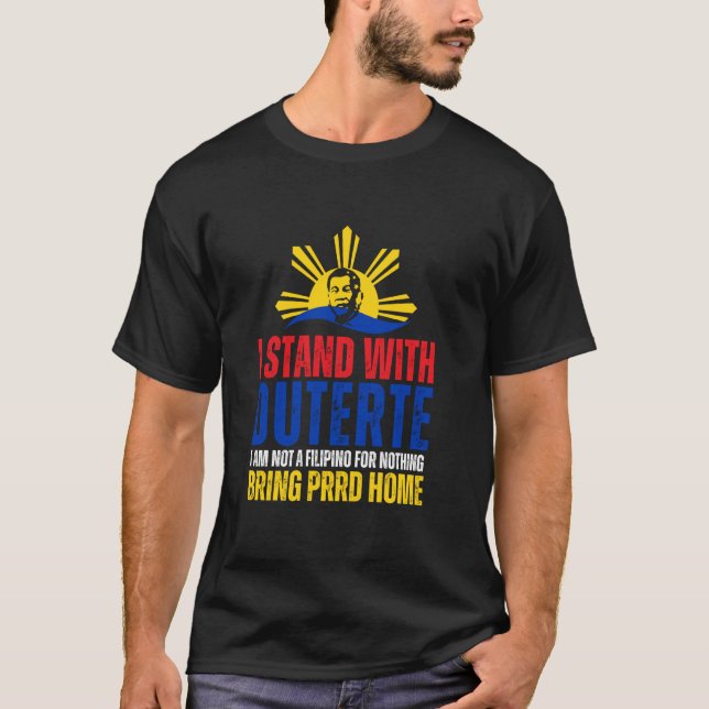 Camiseta Eu apoio Digong Duterte PRRD DU30 Bandeira Filipin (Frente)