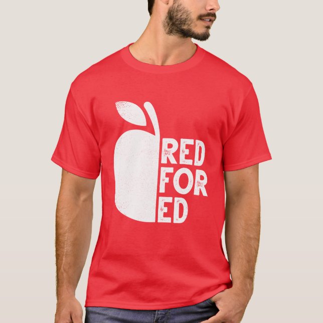 Camiseta Eu Apoio Educação Pública Vermelha Para Professora (Frente)