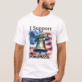 Camiseta Eu apoio o American Patriotic Flag Liberty Bell