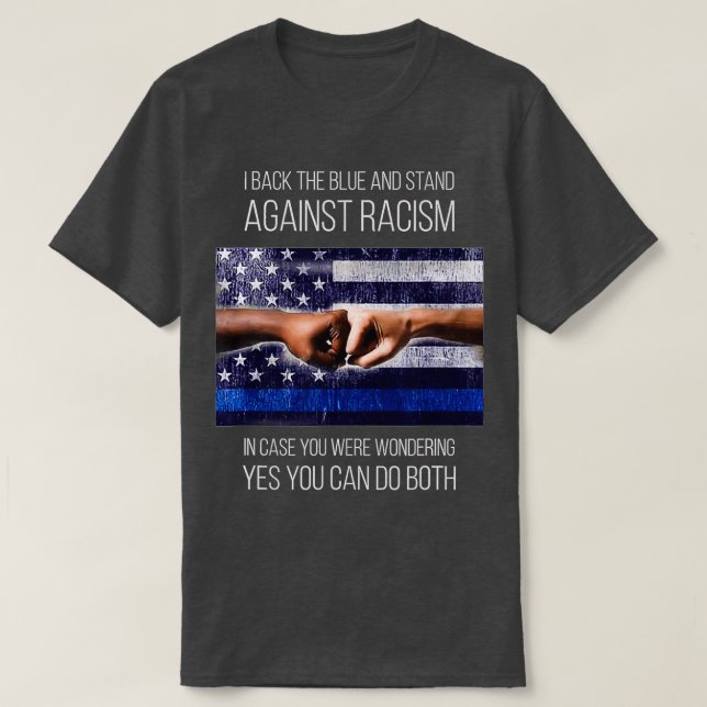 Camiseta Eu apoio o azul e sou contra o racismo (Frente do Design)