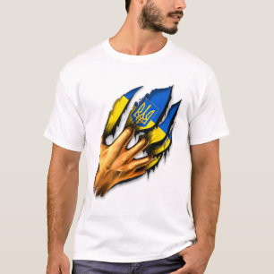 Camiseta Eu Apoio o Brasão de Armas da Ucrânia Apoio à Ucrâ