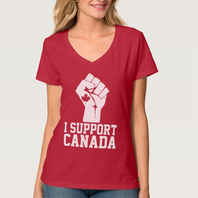 Camiseta Eu apoio o Canadá - canadense orgulhoso (Frente)