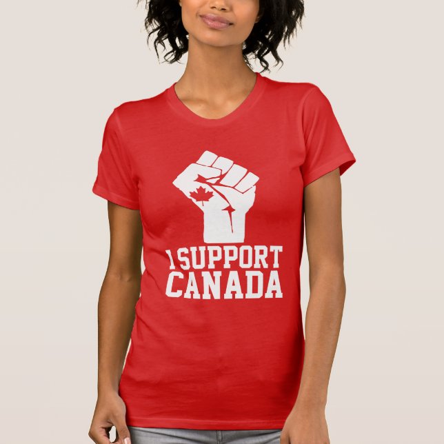 Camiseta Eu apoio o Canadá - canadense orgulhoso (Frente)