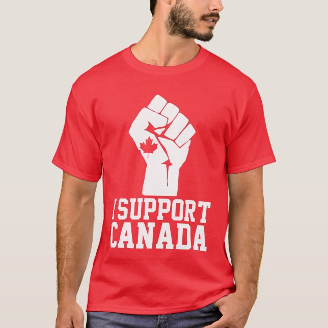 Camiseta Eu Apoio o Canadá - Orgulhoso Canadense (Frente)