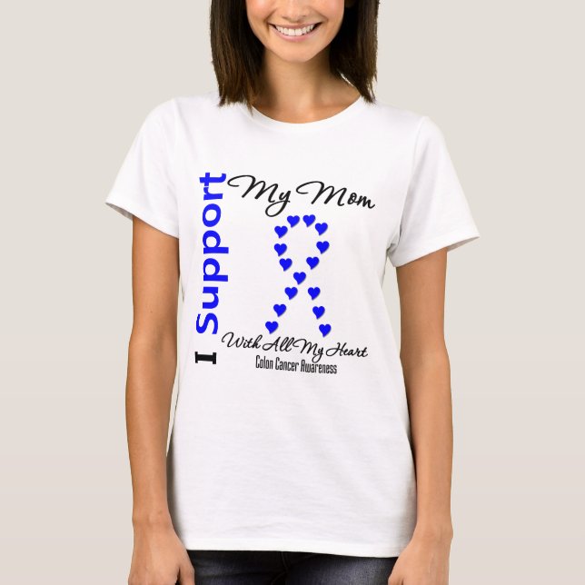 Camiseta Eu apoio o meu Cancer Colon da Mãe (Frente)