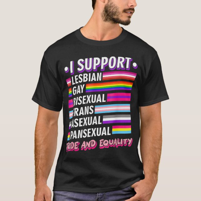 Camiseta Eu apoio o orgulho LGBTQ (Frente)