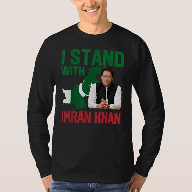 Camiseta Eu apoio o partido Imran Khan PTI Paquistão (Frente)