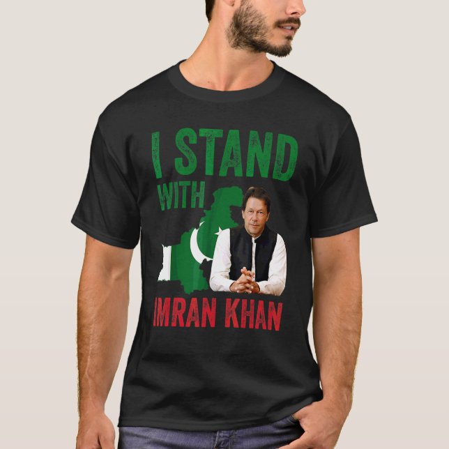 Camiseta Eu apoio o partido Imran Khan Pti Paquistão (Frente)