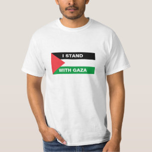 Camiseta Eu apoio o texto personalizado de Gaza, a bandeira