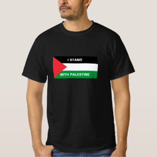 Camiseta Eu apoio o texto personalizado palestiniano bandei