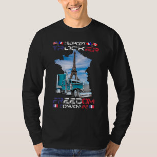 Camiseta Eu apoio o Trucker Freedom Convoy 22 França Canadá