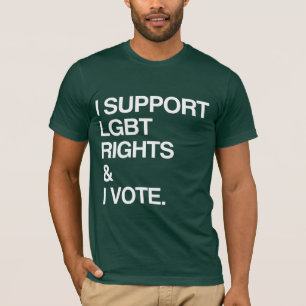 CAMISETA EU APOIO OS DIREITOS LGBT E EU VOTO