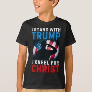 Camiseta Eu Apoio Trump É Meu Presidente Ajoelhe Jesus Crs