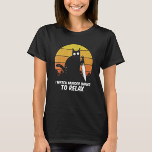 Camiseta Eu Assisto a Shows de Assassinatos O Relaxar Gato