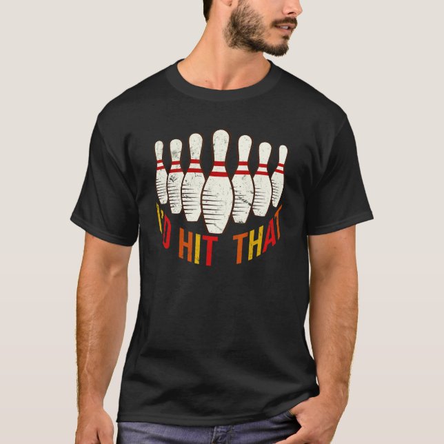 Camiseta Eu Atingi A Boliche Tee Bowler Para Homens Mulhere (Frente)