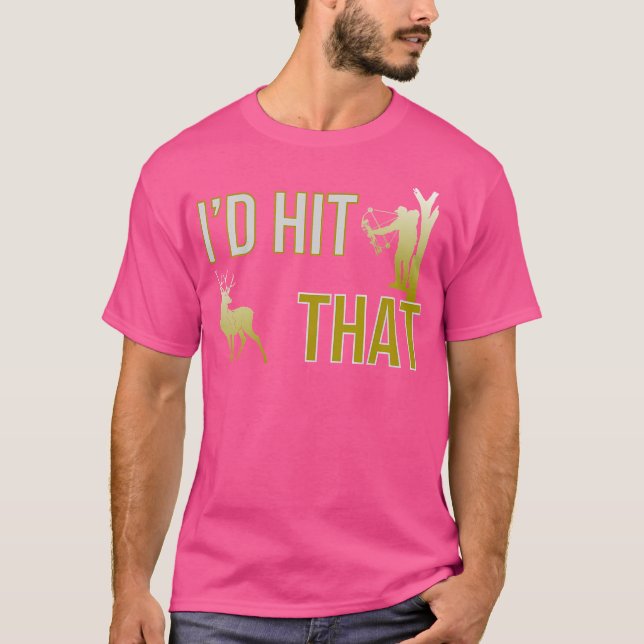 Camiseta Eu Atingiria Aquele Arco Caçando Deer Hunter Engra (Frente)