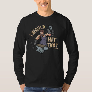 Camiseta Eu Atingiria O Martelo Anvil Bladesmith Forge Bla