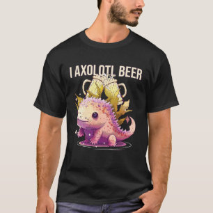 Camiseta Eu Axolotl Bebedor de Cerveja Peixe Andador Mexica