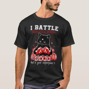 Camiseta Eu Batalho Gato de Conscientização sobre Anemia Fa