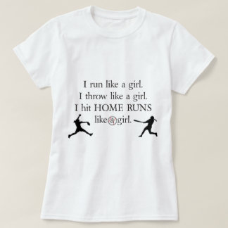 Camiseta Eu bati home run como uma menina