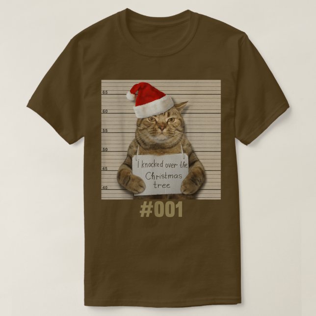 Camiseta Eu Bati Na Árvore De Natal, Cat Lover 333 (Frente do Design)