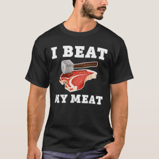 Camiseta Eu Bato Minha Carne Engraçada Steak Hammer Men Mul
