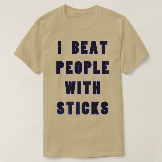 Camiseta Eu Bato Pessoas Com Sticks Esportivos Atleta S (Frente do Design)
