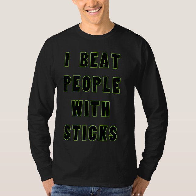 Camiseta Eu Bato Pessoas Com Sticks Esportivos Atleta S (Frente)