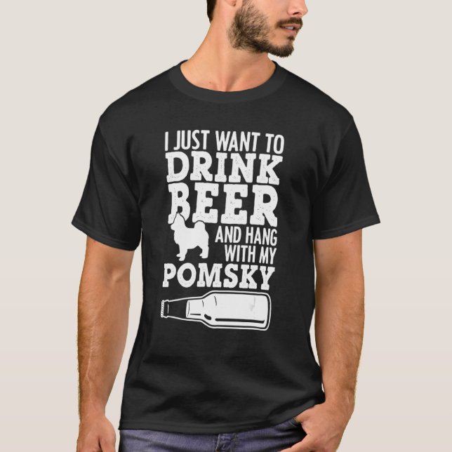 Camiseta Eu Bebo Cerveja E Pego Com Meu Cachorro Bebendo Po (Frente)