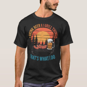 Camiseta Eu Bebo Cerveja Grelho Coisas Engraçadas Retro Chu