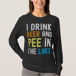 Camiseta Eu Bebo Cerveja I Pee No Lago Funny Summer Vacati